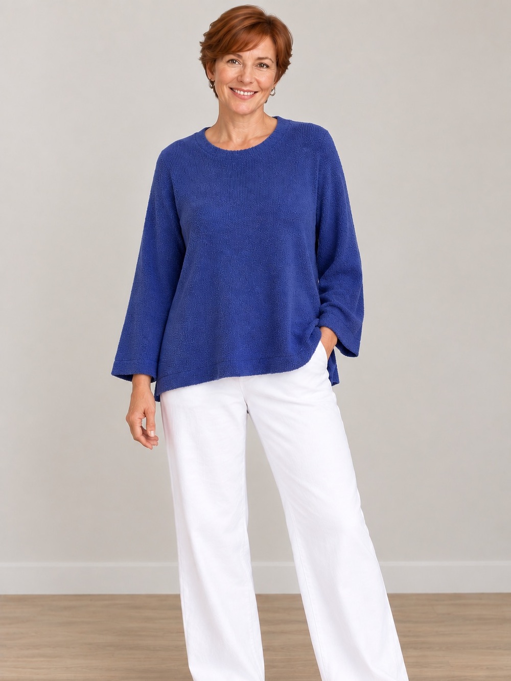 Cozy Blue Women's Crewneck Sweater. J.JILL